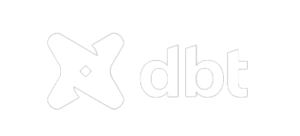 dbt logo reversed white